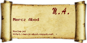 Mercz Abod névjegykártya